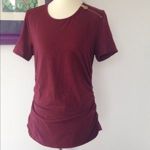 Michael Kors Burgundy short sleeve top